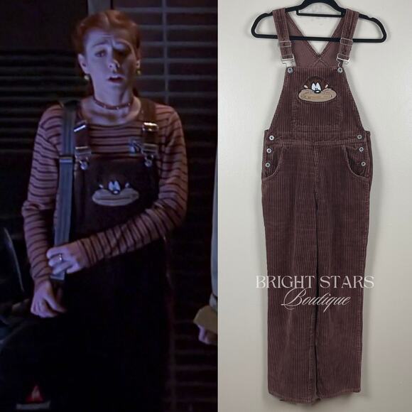 Extremely Rare Vintage Taz Brown Corduroy Overalls ASO Willow Rosenberg BtVS - Picture 1 of 9